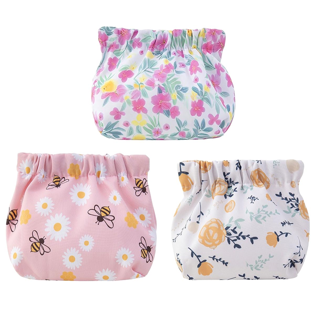 MAYCREATE 3pcs Small Pouches for Women, Travel Mini Makeup Pouch Set, Cute Floral Print Coin Lipstick Pouch for Girls, Oxford Cloth Jewelry Storage Bag Organizer - No Zipper, Self-Closing MAYCREATE 3pcs Small Pouches for Women, Travel Mini Makeup Pouch Set, Cute Floral Print Coin Lipstick Pouch for Girls, Oxford Cloth Jewelry Storage Bag Organizer - No Zipper, Self-Closing